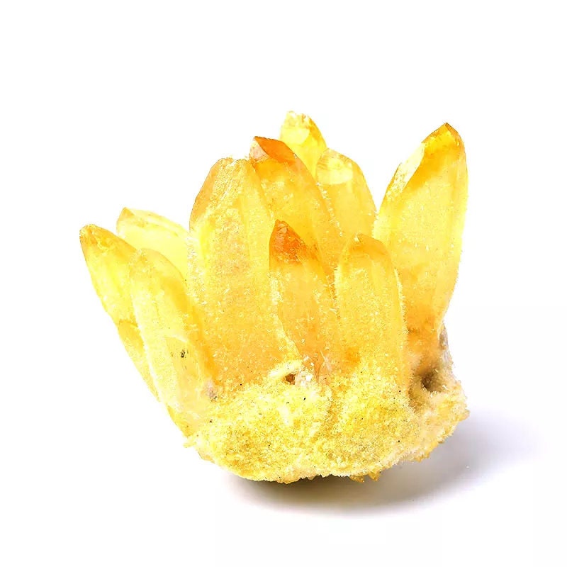 Yellow & Green Natural Crystal Quartz Cluster Mineral Ore