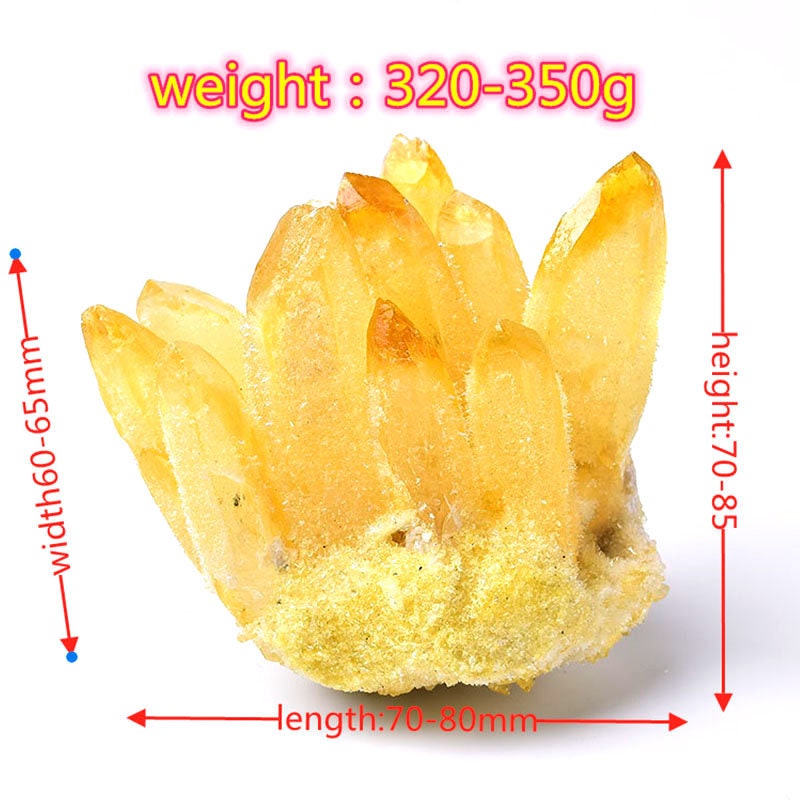 Yellow & Green Natural Crystal Quartz Cluster Mineral Ore