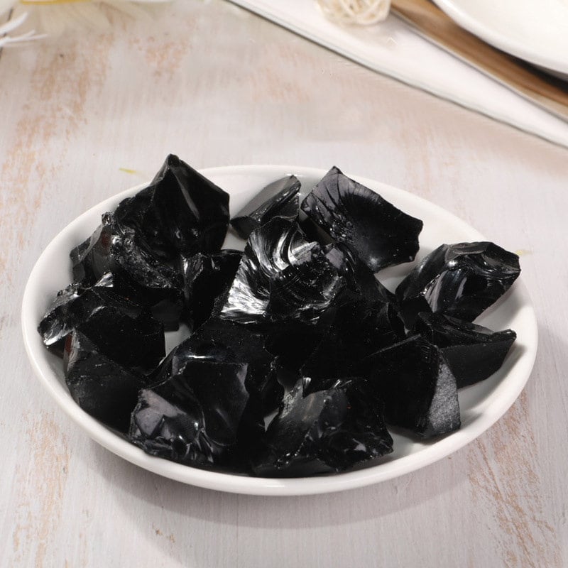 Rough Natural Obsidian Black Quartz Energy Stones For Jewelry Making