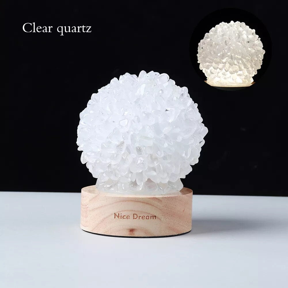 Natural Energy Healing Crystal Night Stand Lamps