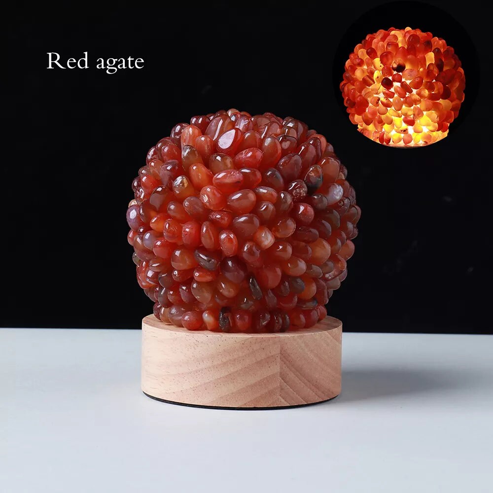 Natural Energy Healing Crystal Night Stand Lamps